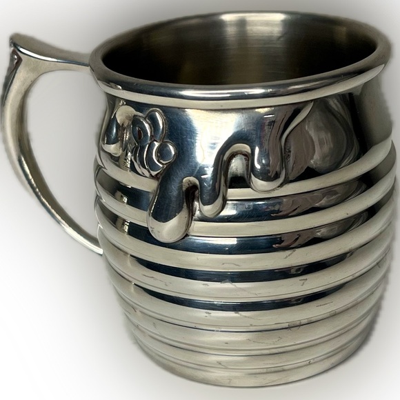 Silver Disney Inspired Pooh Honey Pot Baby Cup by Oldani Bros. - Picture 1 of 5